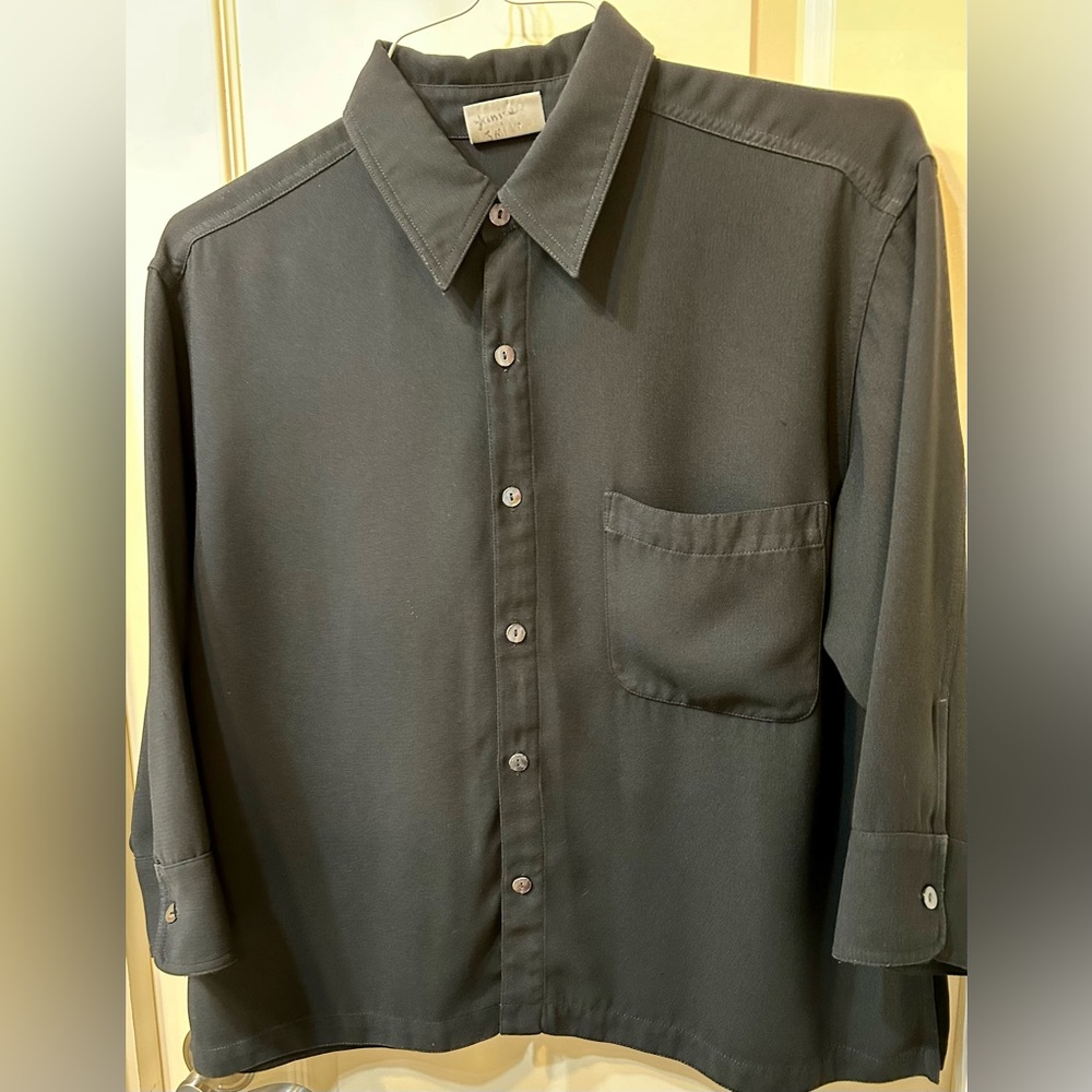 Chicos Black Button Down 3/4 Sleeve Dress  Shirt